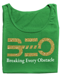 Women's BEO Glittered Racerback Tank Top