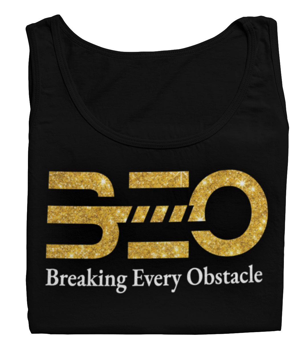 Women's BEO Glittered Racerback Tank Top