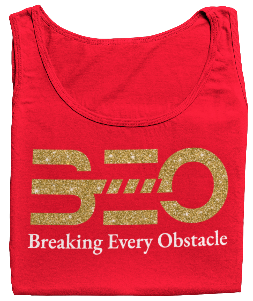 Women's BEO Glittered Racerback Tank Top