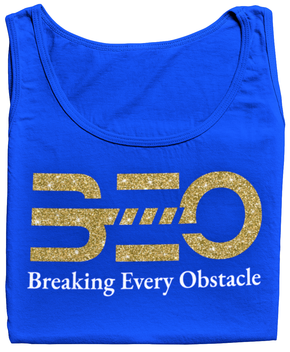 Women's BEO Glittered Racerback Tank Top