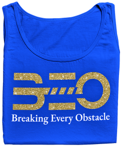 Women's BEO Glittered Racerback Tank Top