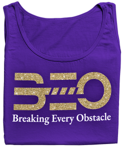 Women's BEO Glittered Racerback Tank Top