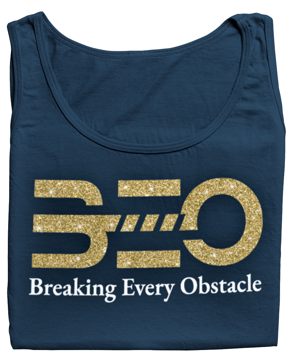 Women's BEO Glittered Racerback Tank Top