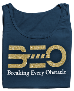 Women's BEO Glittered Racerback Tank Top