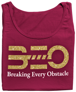 Women's BEO Glittered Racerback Tank Top