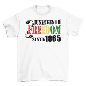 Women's Juneteenth Freedom Since 1865 Glittered Regular T-shirt