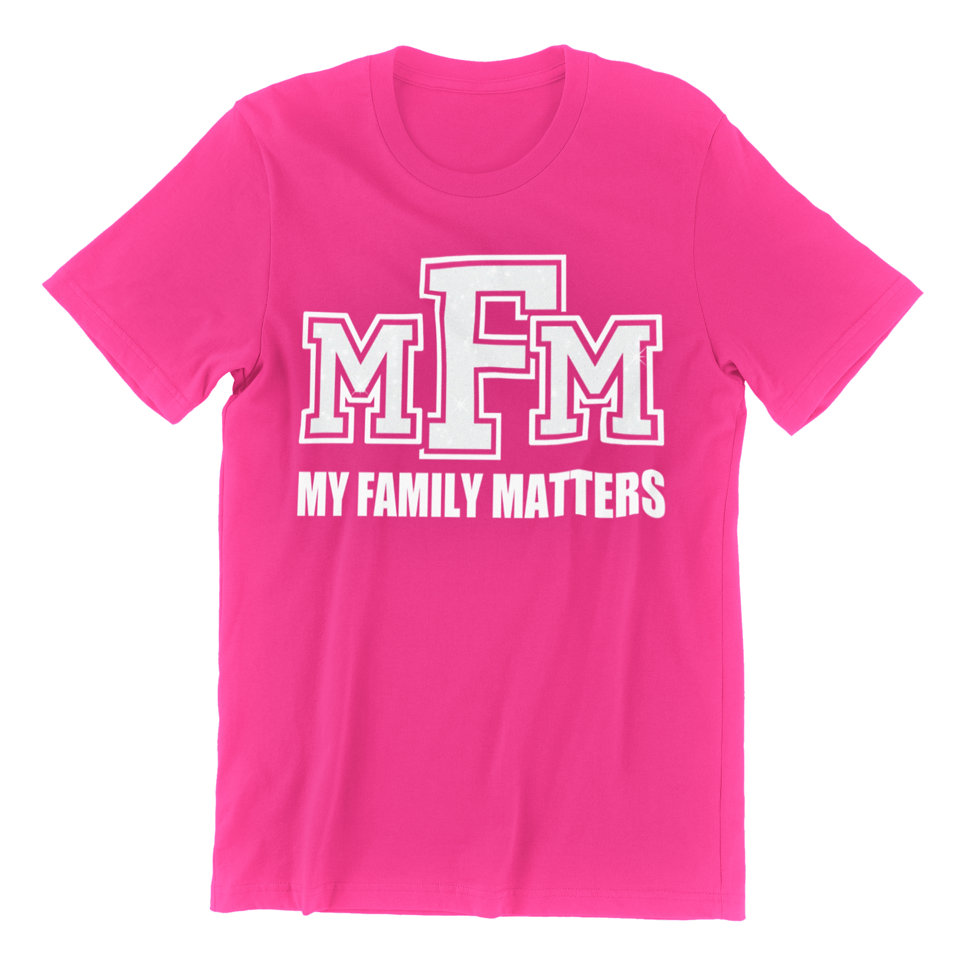 Women's Glittered My Family Matters Regular T-shirt