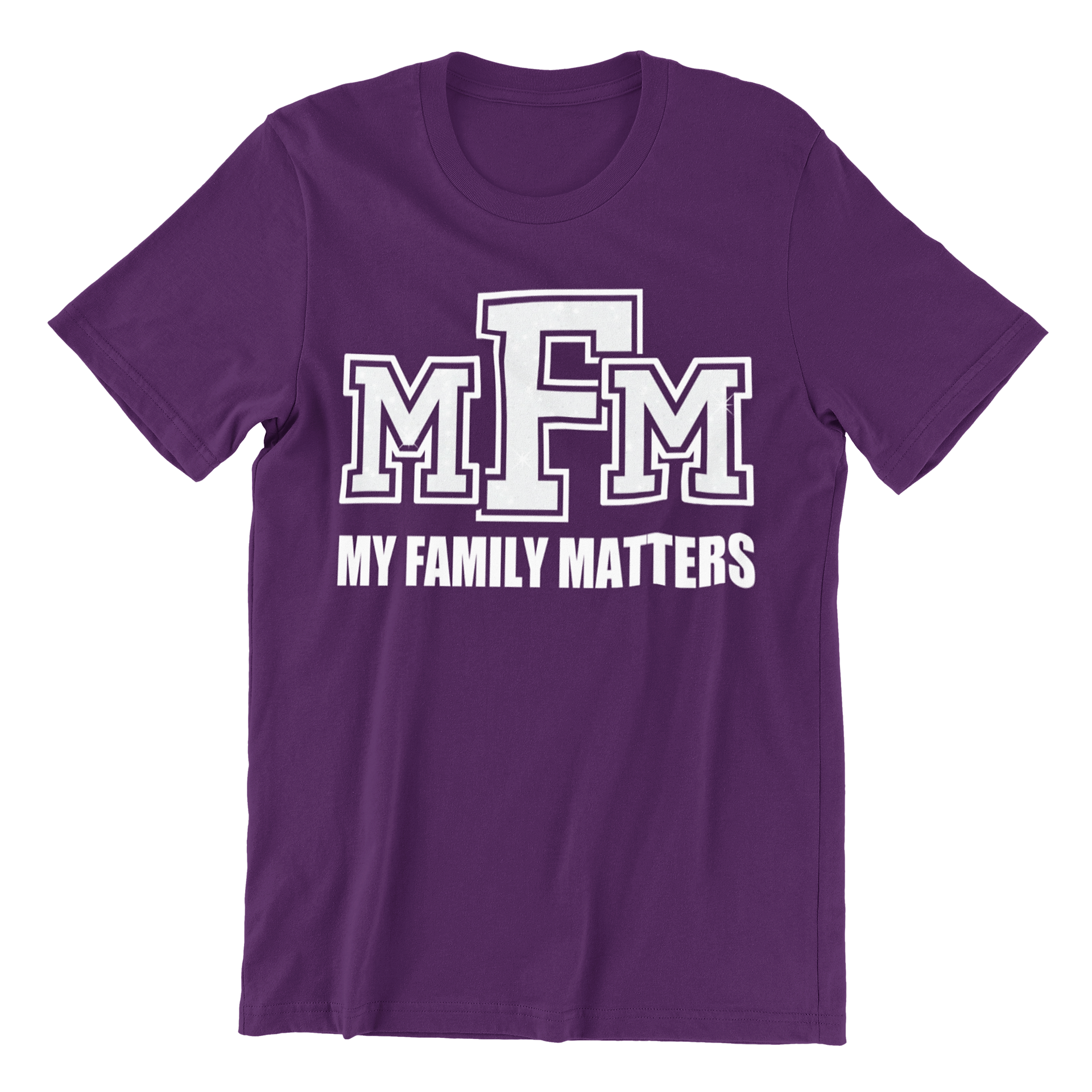 Women's Glittered My Family Matters Regular T-shirt