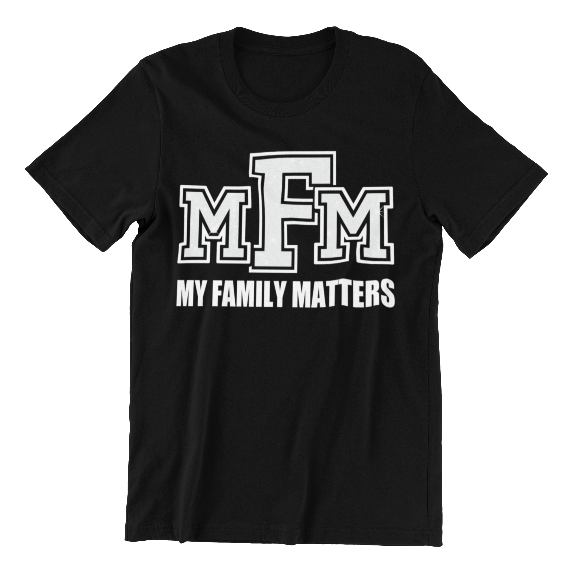 Women's Glittered My Family Matters Regular T-shirt