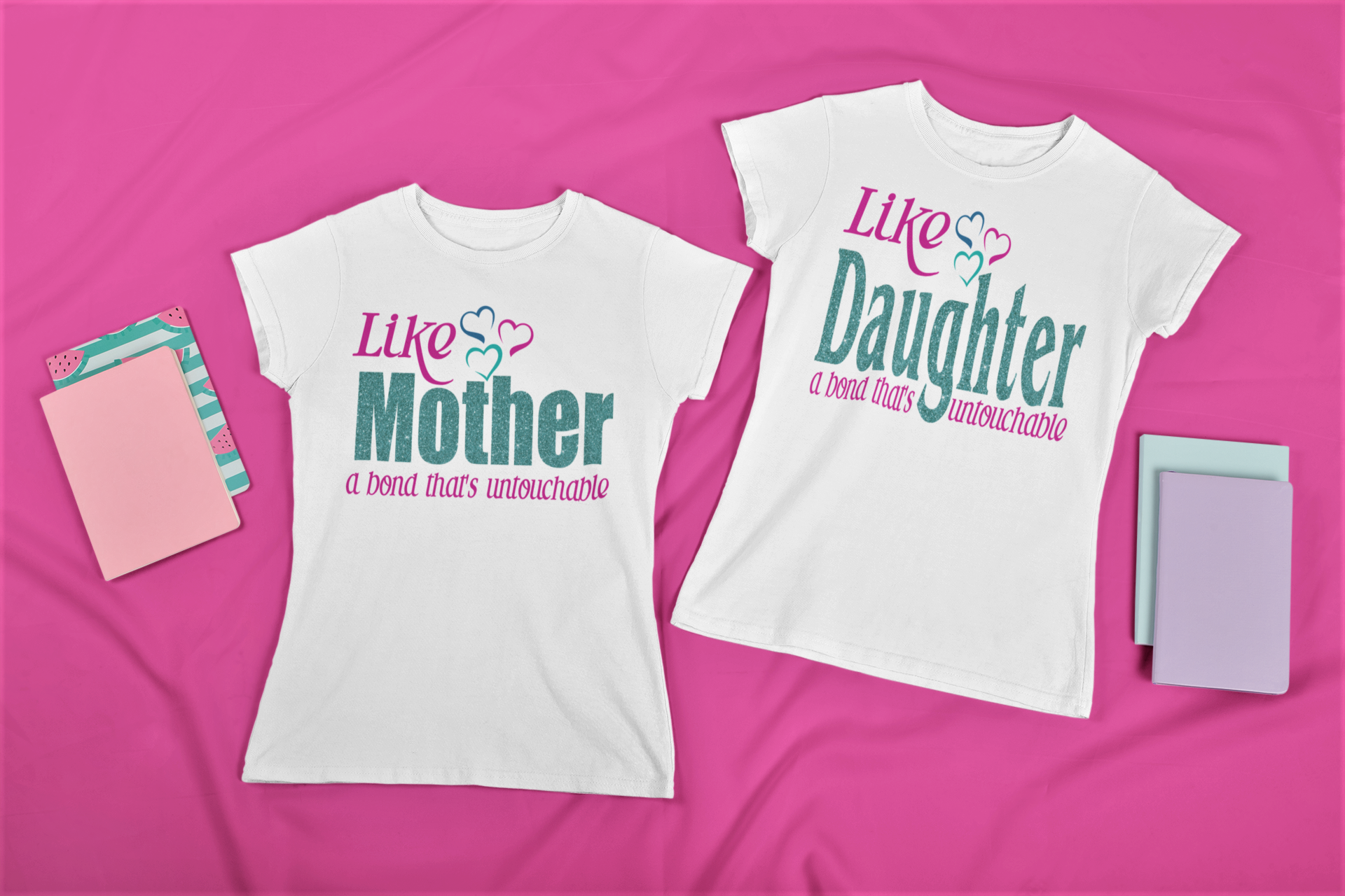 Women's/Girls "Like Mother, Like Daughter"  Glittered T-Shirt Set