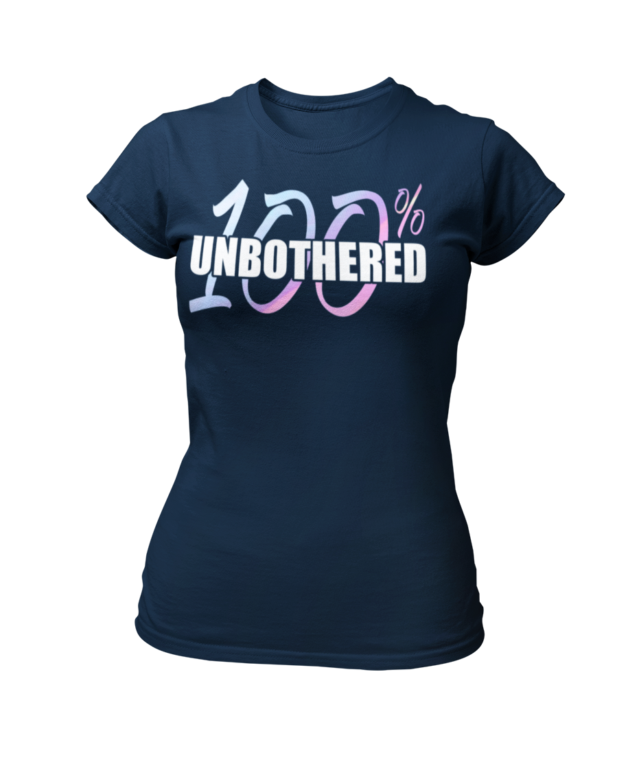 Women's 100% Unbothered Crew Neck Glittered T-shirt