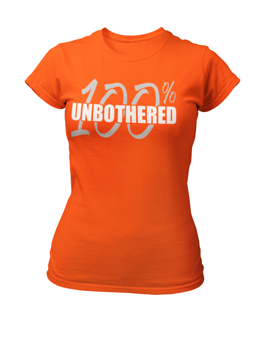 Women's 100% Unbothered Crew Neck Glittered T-shirt