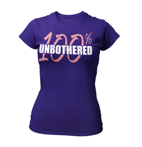 Women's 100% Unbothered Crew Neck Glittered T-shirt