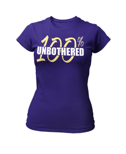 Women's 100% Unbothered Crew Neck Glittered T-shirt