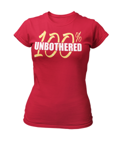 Women's 100% Unbothered Crew Neck Glittered T-shirt