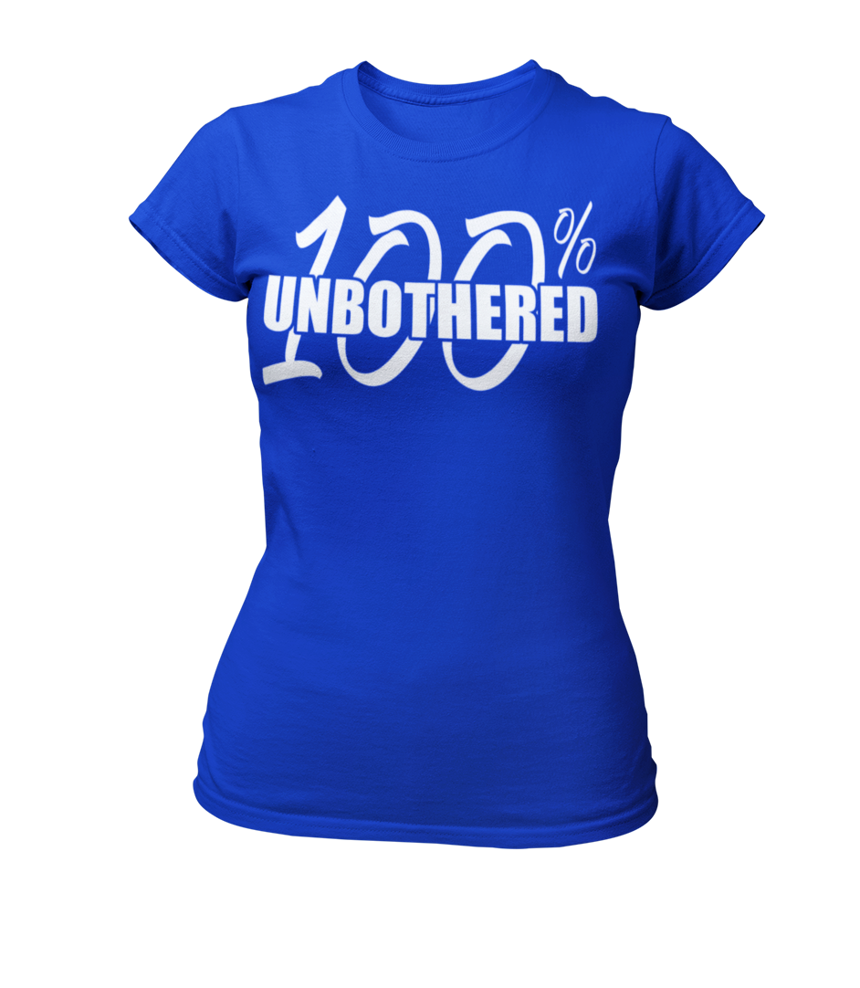 Women's 100% Unbothered Crew Neck Glittered T-shirt