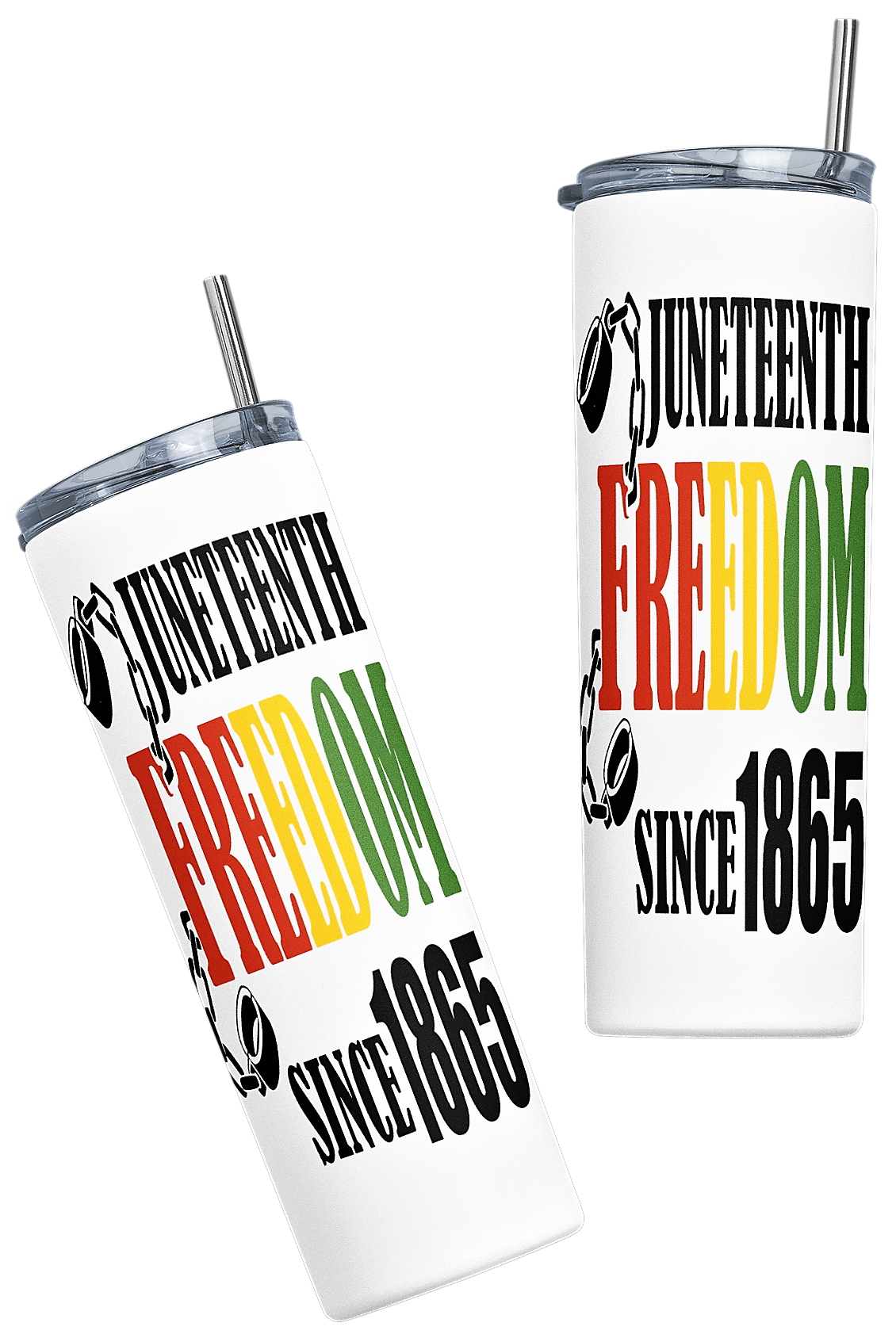 Juneteenth Freedom Since 1865 20oz Tumbler w/Clear Lid and Straw