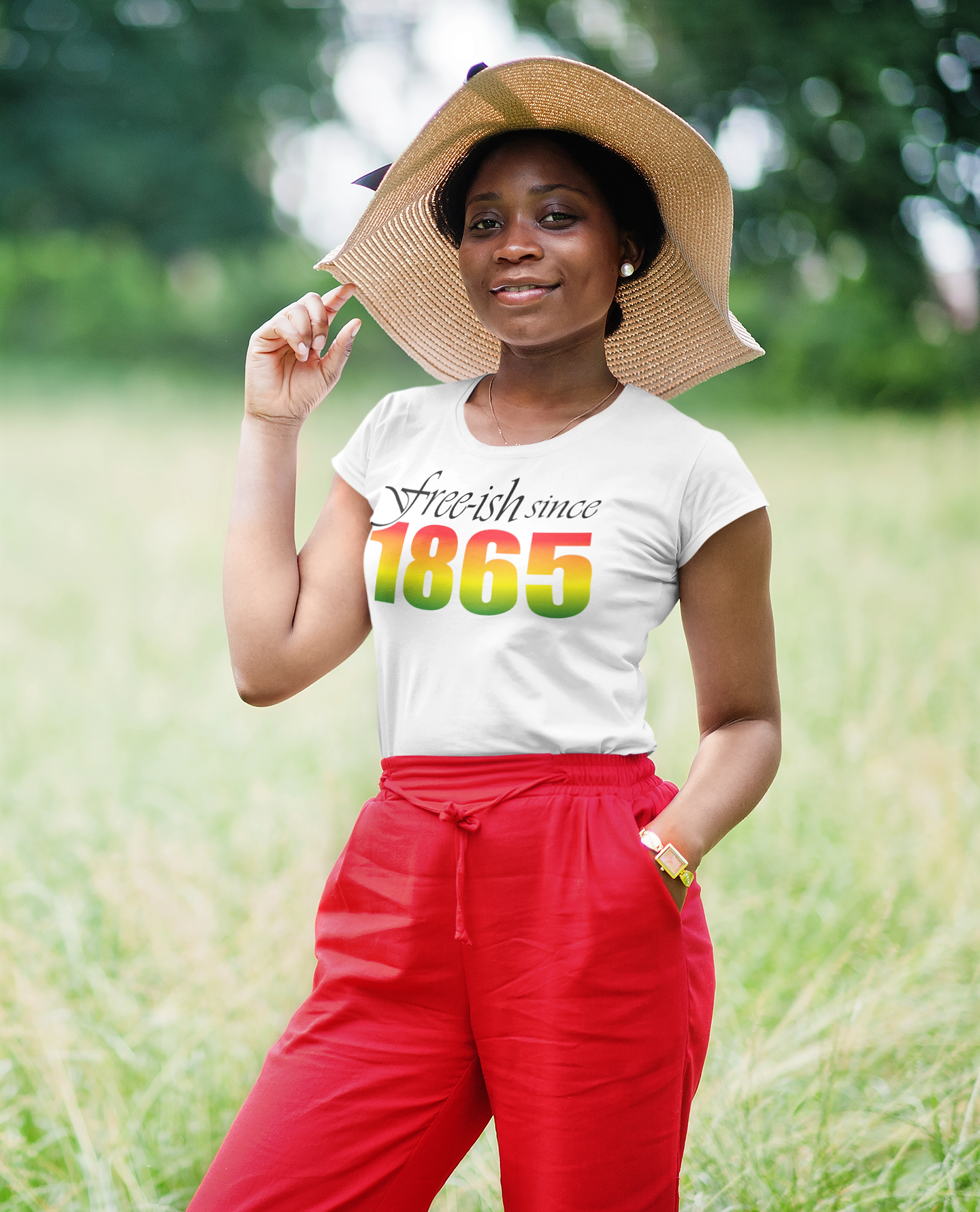 Women's Free-ish Since 1865 Juneteenth Crew Neck T-shirt