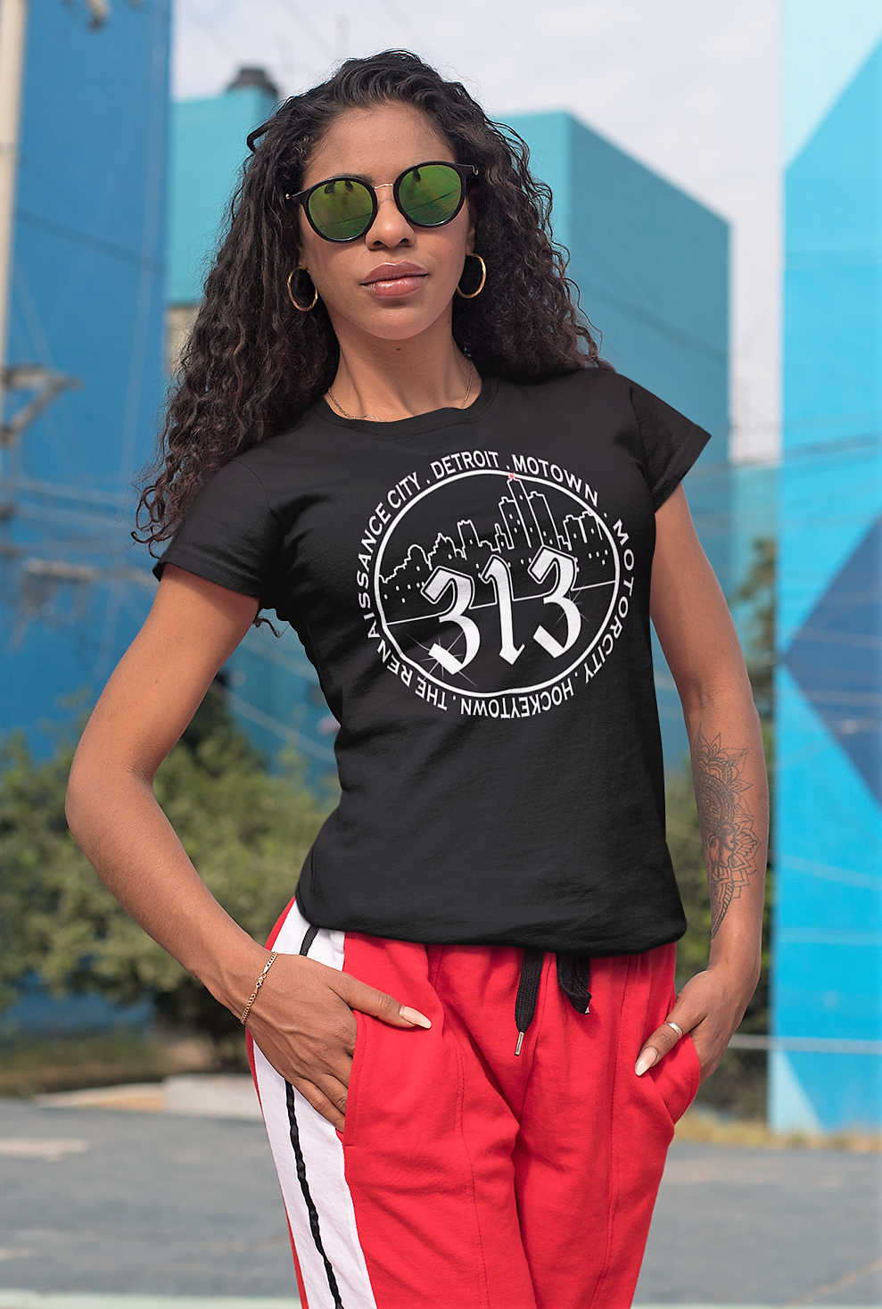 Women's 313 Glittered Crew Neck T-Shirt